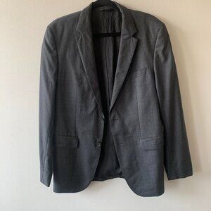 Hugo Boss Blazer Men 38R Wool Notch 3 Button Plaid Check Sport Coat Suit Gray‎